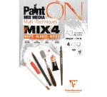 PaintON MIX4 bloc collé 12F A3 250g assorti 4x3F