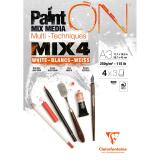 PaintON MIX4 bloc collé 12F A3 250g assorti 4x3F