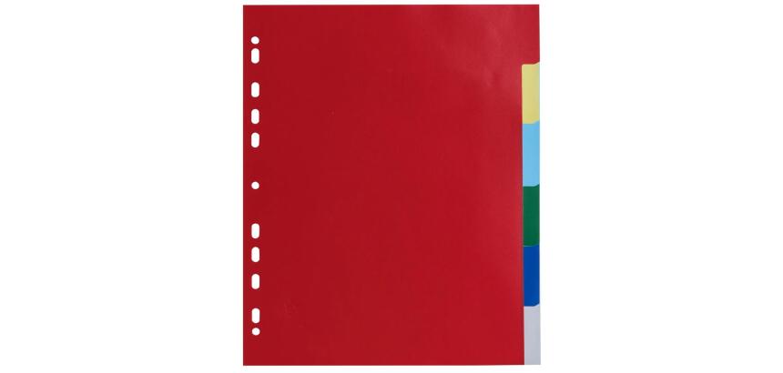 Intercalaires polypropylène souple 6 positions - A4 maxi - Couleurs assorties