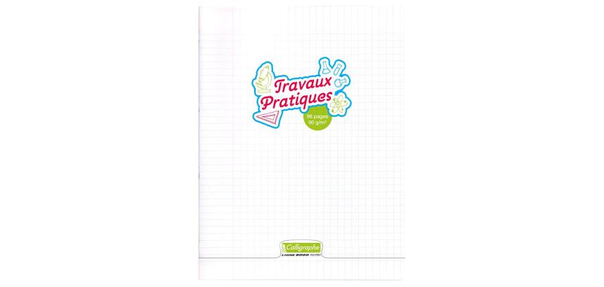 Cahier Travaux Pratiques piqué 8000 POLYPRO 24x32 cm 96 pages grands carreaux + uni 90 g - Incolore