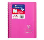 Carnet reliure intégrale enveloppante Koverbook 9x14cm 100 pages petits carreaux couverture polypropylène transparent - Assortis