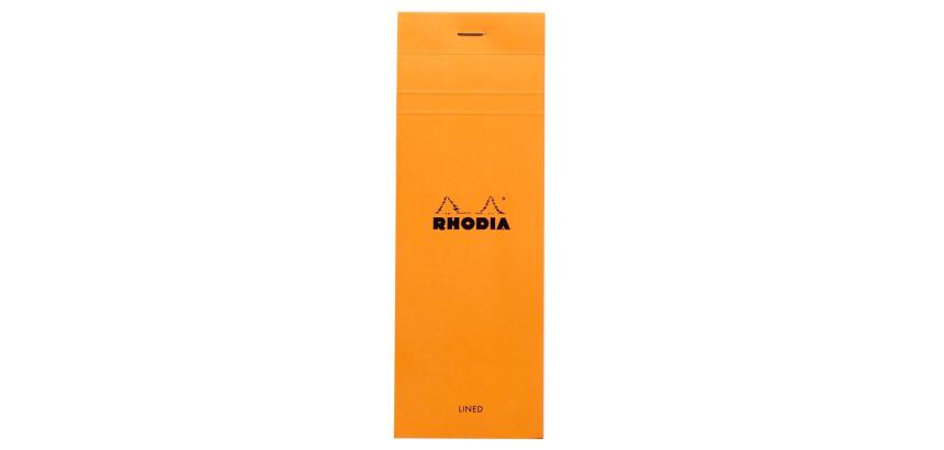 Bloc agrafé Rhodia N°8 7,4x21 cm 80 feuillets ligné 80g - Orange