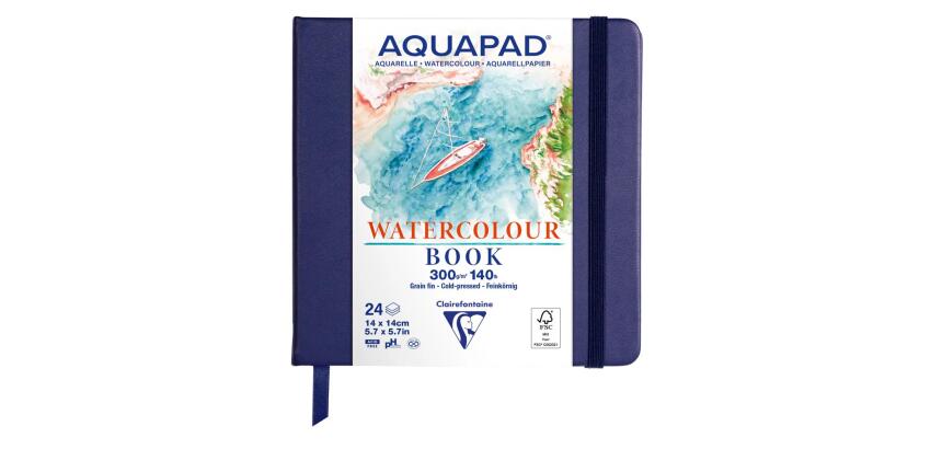 Carnet rembordé rigide Aquapad 14x14 24F 300g