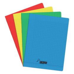 Cahier piqué 8000 POLYPRO Déficients visuels 24x32 cm 96 pages grands carreaux 2, 5mm agrandi 10/10 90 g - Assortis