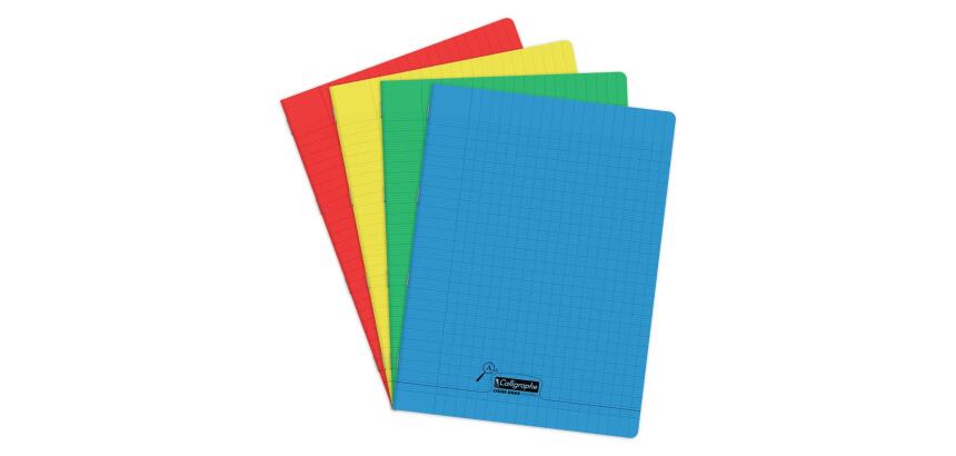 Cahier piqué 8000 POLYPRO Déficients visuels 24x32 cm 96 pages grands carreaux 2, 5mm agrandi 10/10 90 g - Assortis