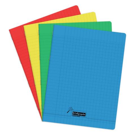 Cahier piqué 8000 POLYPRO Déficients visuels 24x32 cm 96 pages grands carreaux 2, 5mm agrandi 10/10 90 g - Assortis