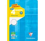 Cahier piqué 24x32cm 96 pages grands carreaux Couleurs assorties - Assortis