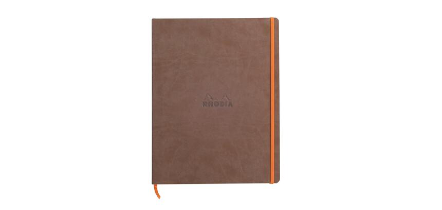 Rhodiarama cahier souple A4+ 160 pages ligné papier ivoire 90g - Chocolat