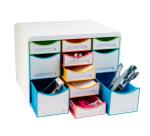 Moule de classement Storebox Multi 11 tiroirs Black Office - Blanc/arlequin