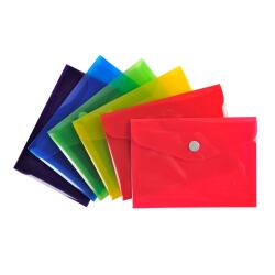 Exacompta Iderama PP Press-Stud Pocket Envelope, B7 Size - Assorted colours