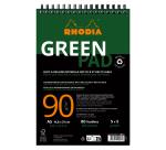 Greenpad bloc à reliure intégrale recyclé et recyclable en carte souple 350 g/m2 - A5+ 16x21 cm 80 feuillets 5/5 - Papier Clairefontaine recyclé 90 g/m2 - Noir - New - Noir