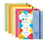 Proactiv'Book Linicolor FRESH cahier reliure intégrale A5+ 180 pages détachables petits carreaux + cadre en-tête + 1 pochette trieur couverture plastique polypropyène rainuré Couleur aléatoire - Assortis