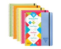 Linicolor FRESH, PROACTIV'BOOK mit Doppelspirale 16x21 cm, 80 Blatt 90g kariert mit Rand, Einband aus gerilltem Polypropylen - Sortiert