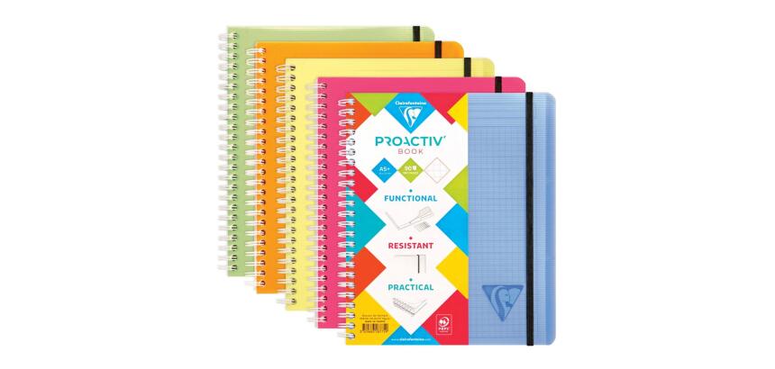 Clairefontaine Linicolor Fresh Proactiv'Book - A5+ - 180 Pages - 5x5 Squared with Header Frame - Assortment