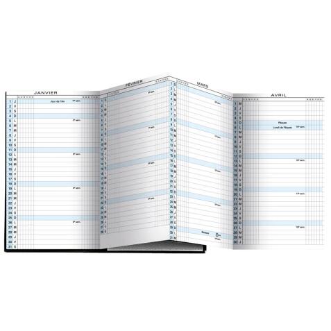 Recharge Agenda de poche Exaplan 16 accordéon 9 x 16 cm Planning mensuel Janvier à décembre 2026