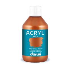 Darwi Flacon de 250 ml de Peinture Acrylique Universelle Métallique - Bronze