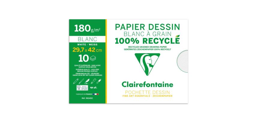 Dessin à Grain 100% Recyclé pochette 10F A3 180g