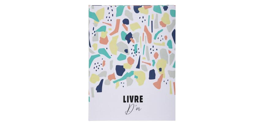Livre d'or 100 pages tranche blanche - Format 27x22cm - TERRAZZO - Visuel