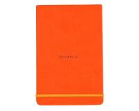 Rhodiarama Webnotepad rembordé rigide A5 192 pages ligné microperforé papier ivoire 90g fermeture élastique - Tangerine