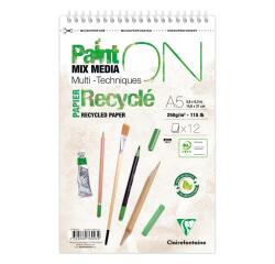 PaintON Recyclé bloc spiralé 12F A5+ 250g