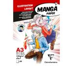 Manga Illustrations bloc collé 50F A3 100g