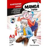 Manga Illustrations bloc collé 50F A3 100g