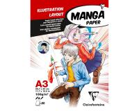 Manga Illustrations bloc collé 50F A3 100g