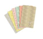 Carnet piqûre textile Neo Deco Collection Printemps-Été 7,5x12cm 48 pages ligné motifs assortis papier ivoire 90g - Assortis