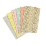 Carnet piqûre textile Neo Deco Collection Printemps-Été 7,5x12cm 48 pages ligné motifs assortis papier ivoire 90g - Assortis