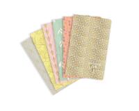 Carnet piqûre textile Neo Deco Collection Printemps-Été 7,5x12cm 48 pages ligné motifs assortis papier ivoire 90g - Assortis