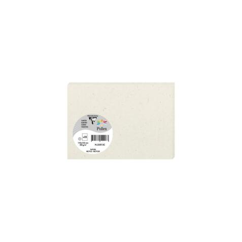 Carte simple Pollen collection Natura 100% recyclé 110 x 155 mm 210 g/m2 Blanc Natura - Paquet de 25