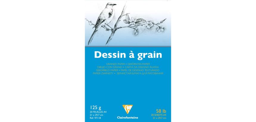 Dessin à Grain bloc collé 20F A4 125g