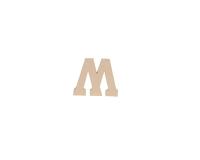 Lettre M kraft 20cm - Kraft