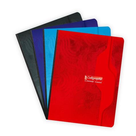 Cahier brochure souple dos toilé 7000 17x22 cm 192 pages petits carreaux 70 g - Assortis