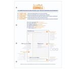 Bloc de cours CORNELL encollé grand côté A4 200 pages perforées 4 trous Cornell petits carreaux - Prune