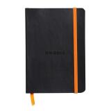 Rhodiarama carnet souple A6 144 pages dot papier ivoire 90g fermeture élastique - Noir