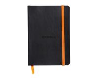Rhodiarama carnet souple A6 144 pages dot papier ivoire 90g fermeture élastique - Noir