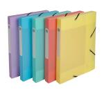 Boite de classement Cartobox livrée à plat Dos 25mm Polypropylène Chromaline pastel - A4 - Couleurs assorties