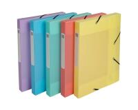 Boite de classement Cartobox livrée à plat Dos 25mm Polypropylène Chromaline pastel - A4 - Couleurs assorties