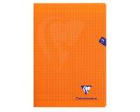 Cahier piqué Mimesys A4 96 pages grands carreaux couverture polypropylène - Orange