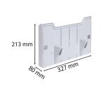 Elemento de pared de distribuidor folletos (a montar) - A4 horizontal - 8 x 32,7 x 21,3 cm - 80x327x213 mm