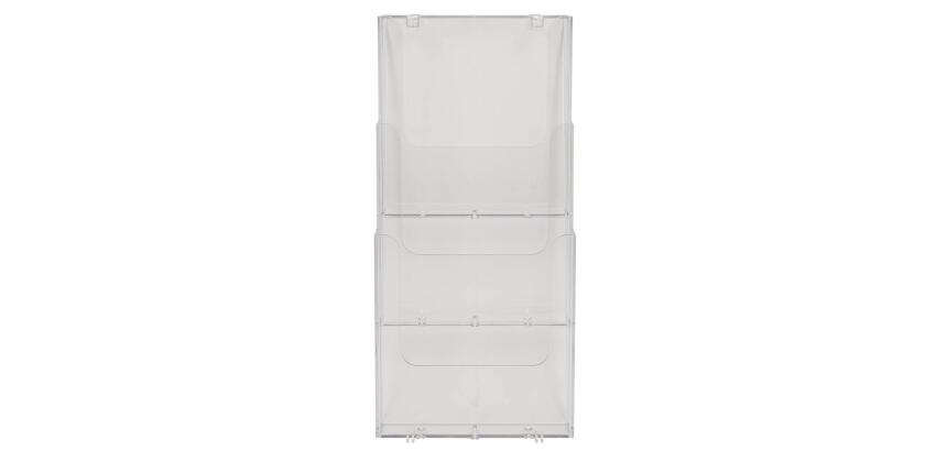 Distributeur de prospectus vertical 3 compartiments A4 - Cristal