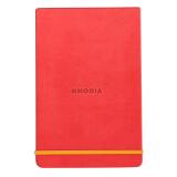 Rhodiarama Webnotepad rembordé rigide 9x14 cm 192 pages ligné microperforé papier ivoire 90g fermeture élastique - Corail
