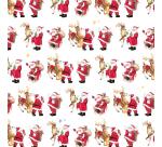Papier cadeau Alliance, largeur 70 cm - Rouleau de 50 m, Santa, Père-Noël, Cerf, Noël Traditionnel - Blanc