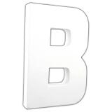 Lettre B 20,5cm - Blanc