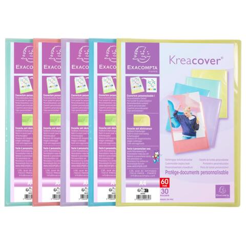 Carpeta de funda Kreacover® Chromaline Pastel semirígido 5/10e - (Vistas: 60 Fundas: 30) - 24x32 cm para A4 - Colores surtidos