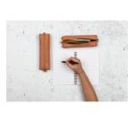 CUIR NATUREL Trousse rectangulaire 22x5x3 cm. - Naturel