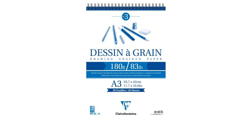 Dessin à Grain bloc spiralé 30F A3 180g