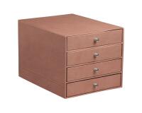 Rhodiarama trieur 4 tiroirs simili cuir italien 24,8x32,7x22,8 cm - Bois de rose