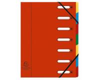 Trieur HARMONIKA® à fenêtres avec élastiques Véritable carte lustrée 7 compartiments - Rouge